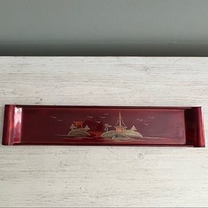 Vintage from Japan Hand Painted Lacquerware Sushi Tray